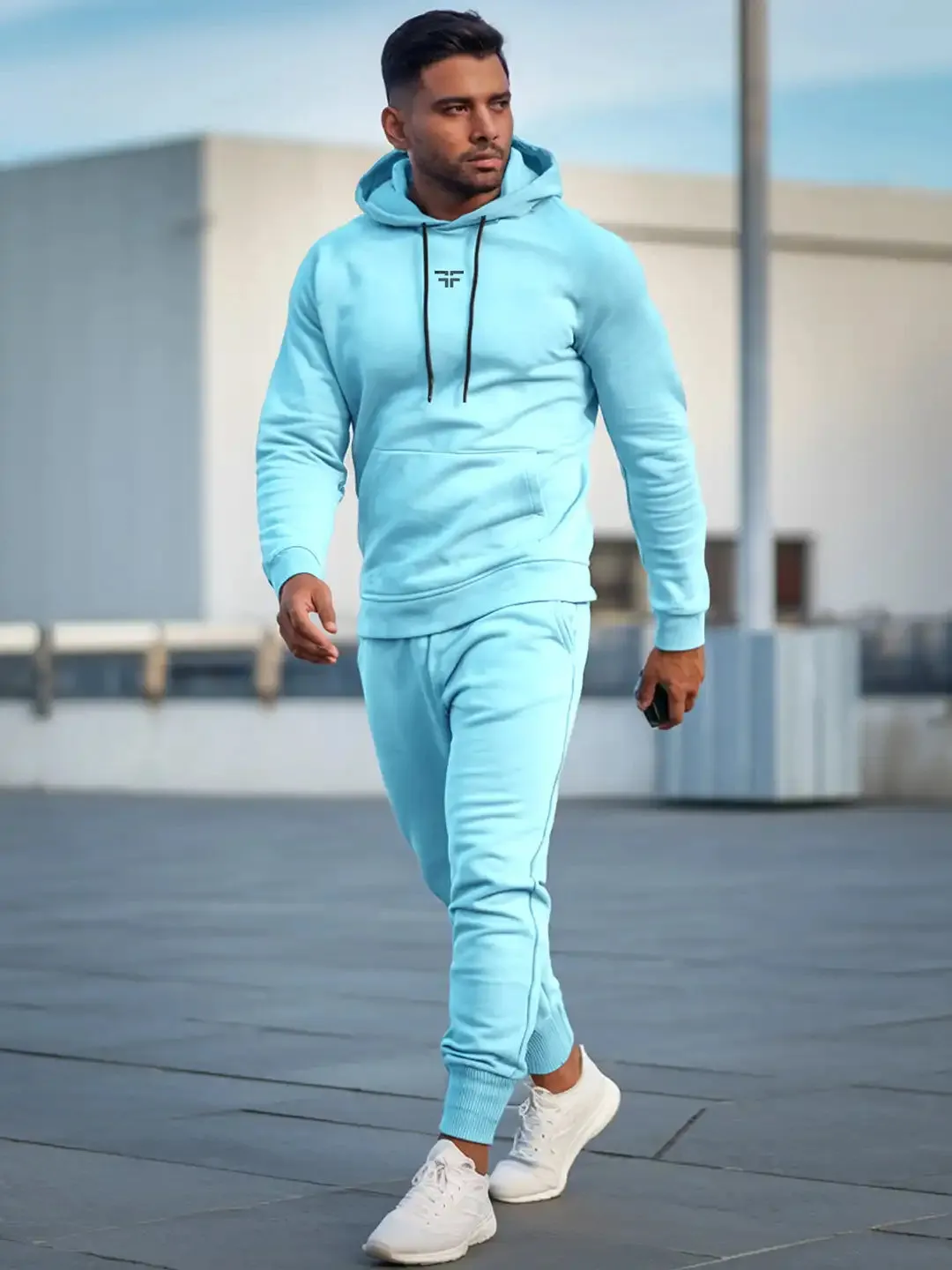 || ICE BLUE THERMAL CO-ORD SET (HOODIE AND JOGGER COMBO) ||