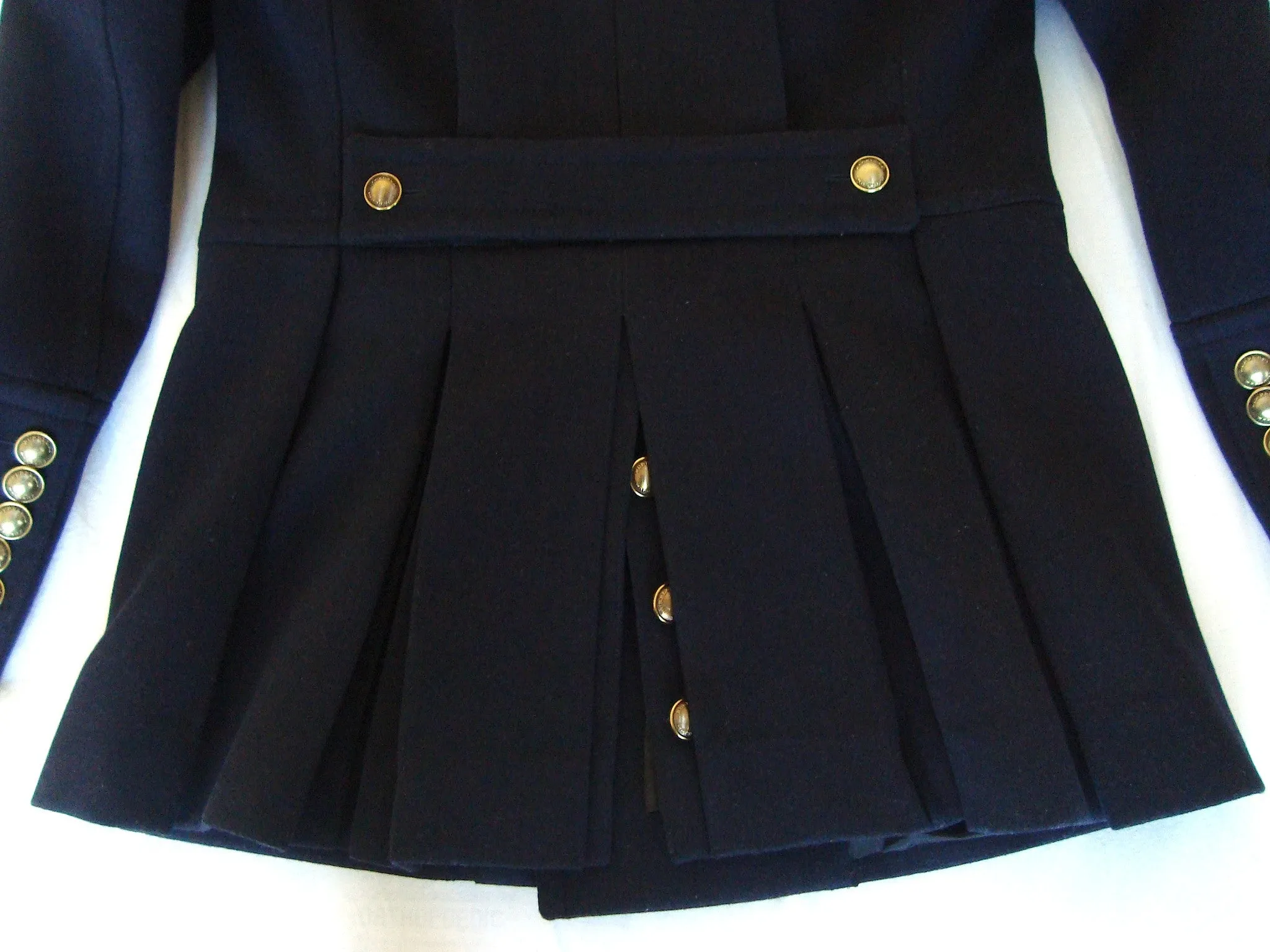 2010 Wool Felt Military Peacoat with Leather Trims