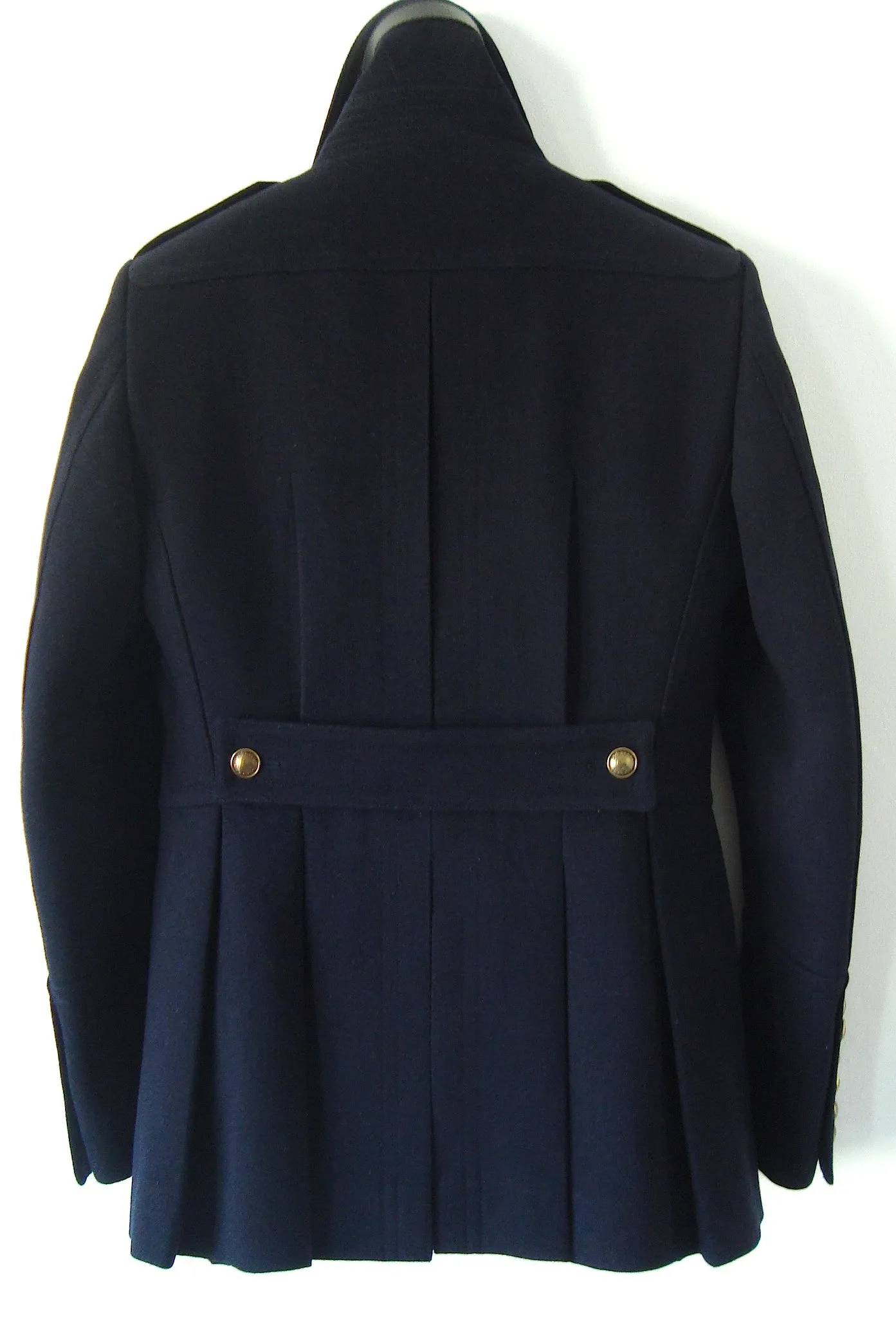 2010 Wool Felt Military Peacoat with Leather Trims