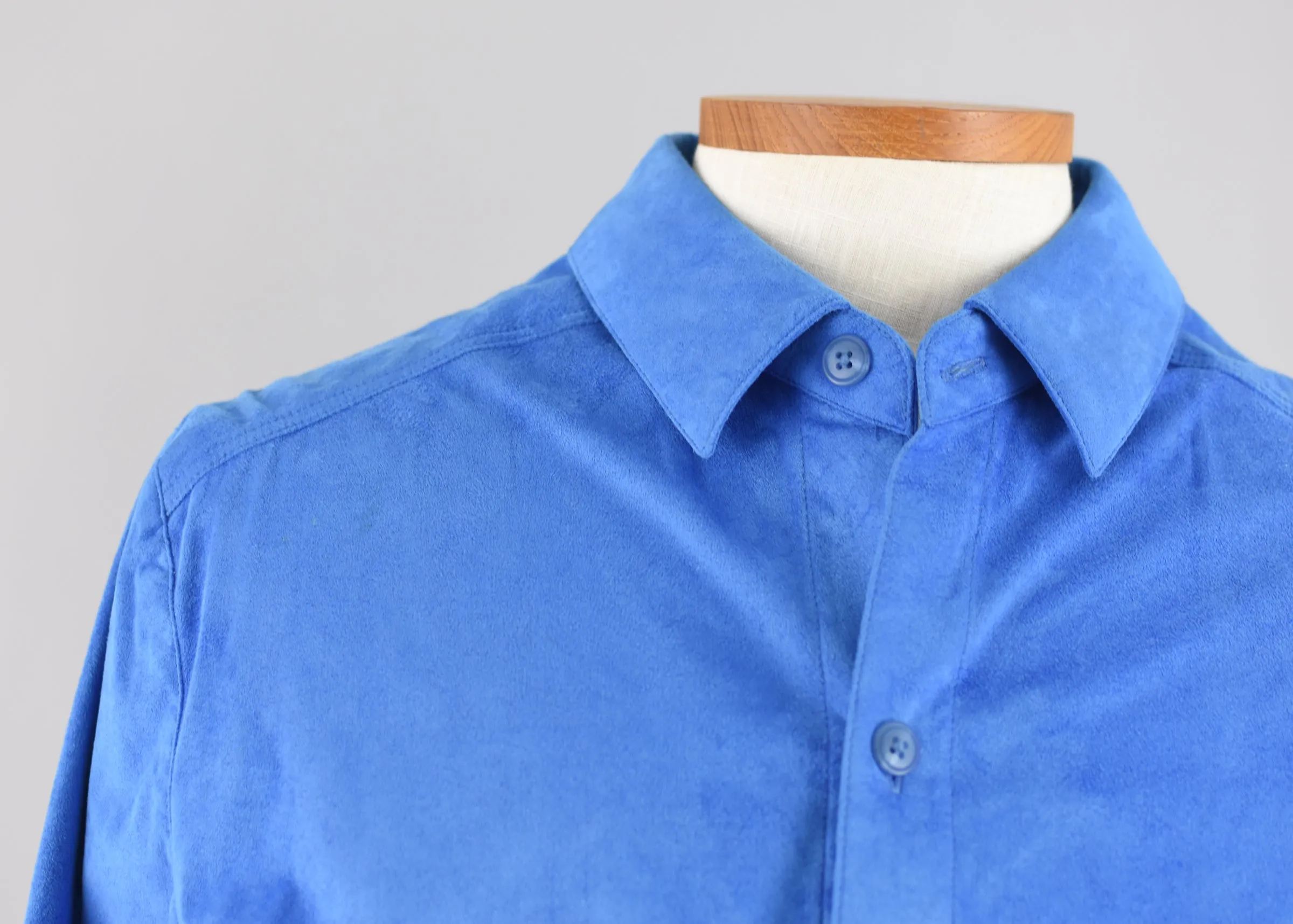 80s Blue Collared Button Down Bomber Jacket, Men's Medium