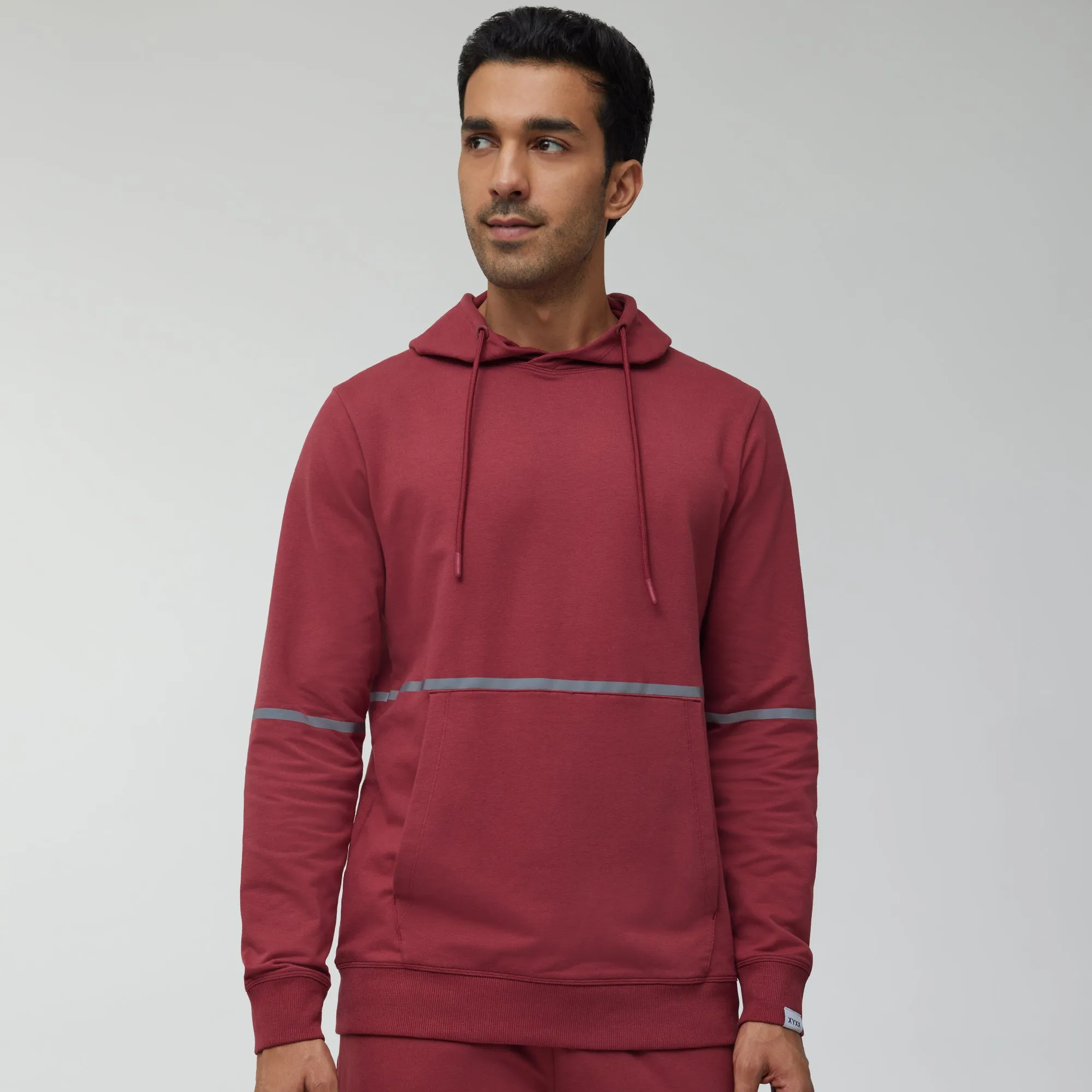 Ascent French Terry Cotton Blend Hoodie and Joggers Co-Ord Crimson Red