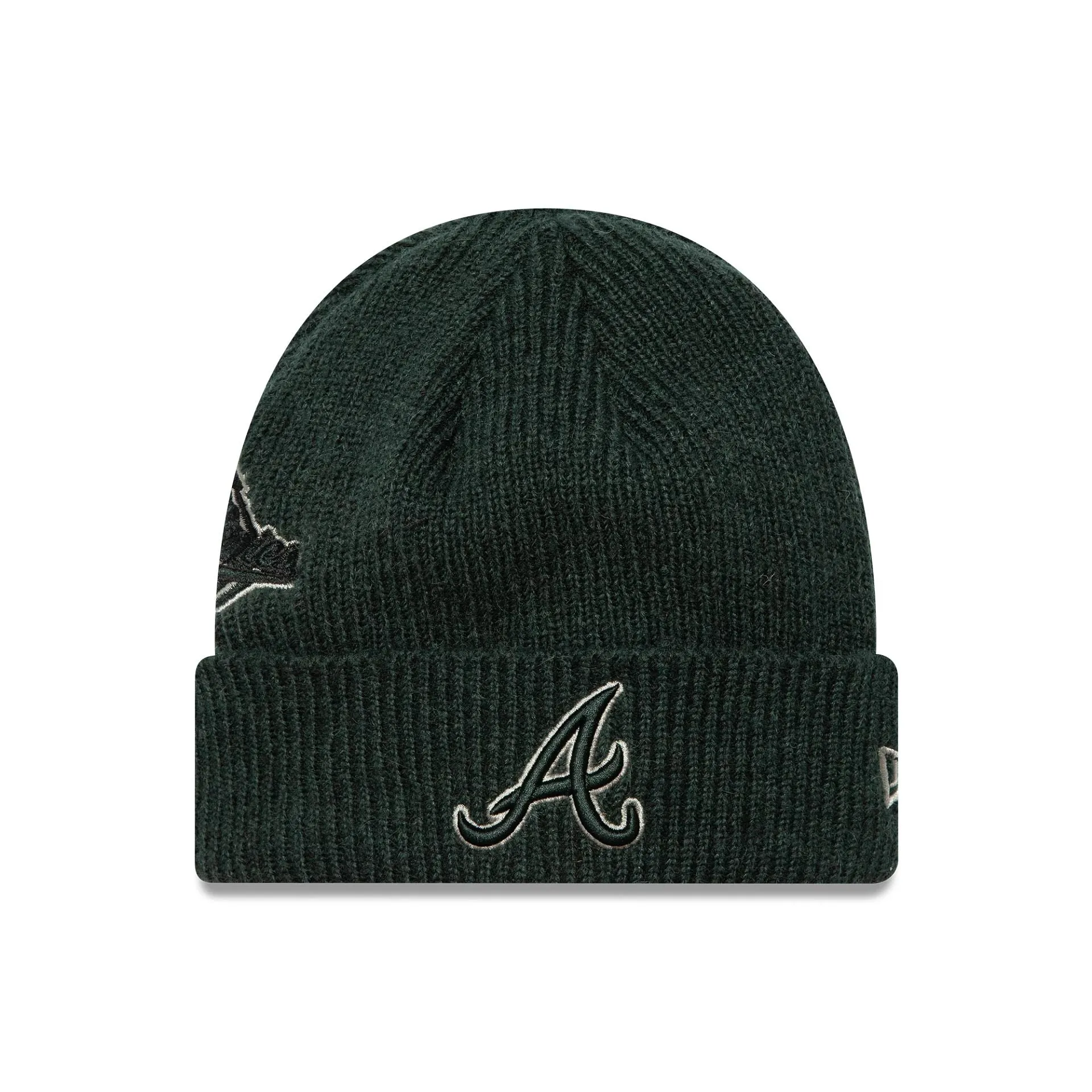 Atlanta Braves World Series Patch Dark Green Cuff Knit Beanie Hat