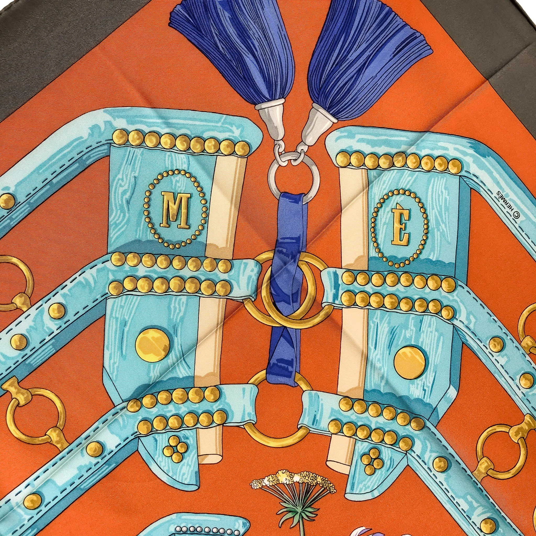 Aux Champs Hermes Scarf by Caty Latham 90 CM Silk | Stunning Fall Col.