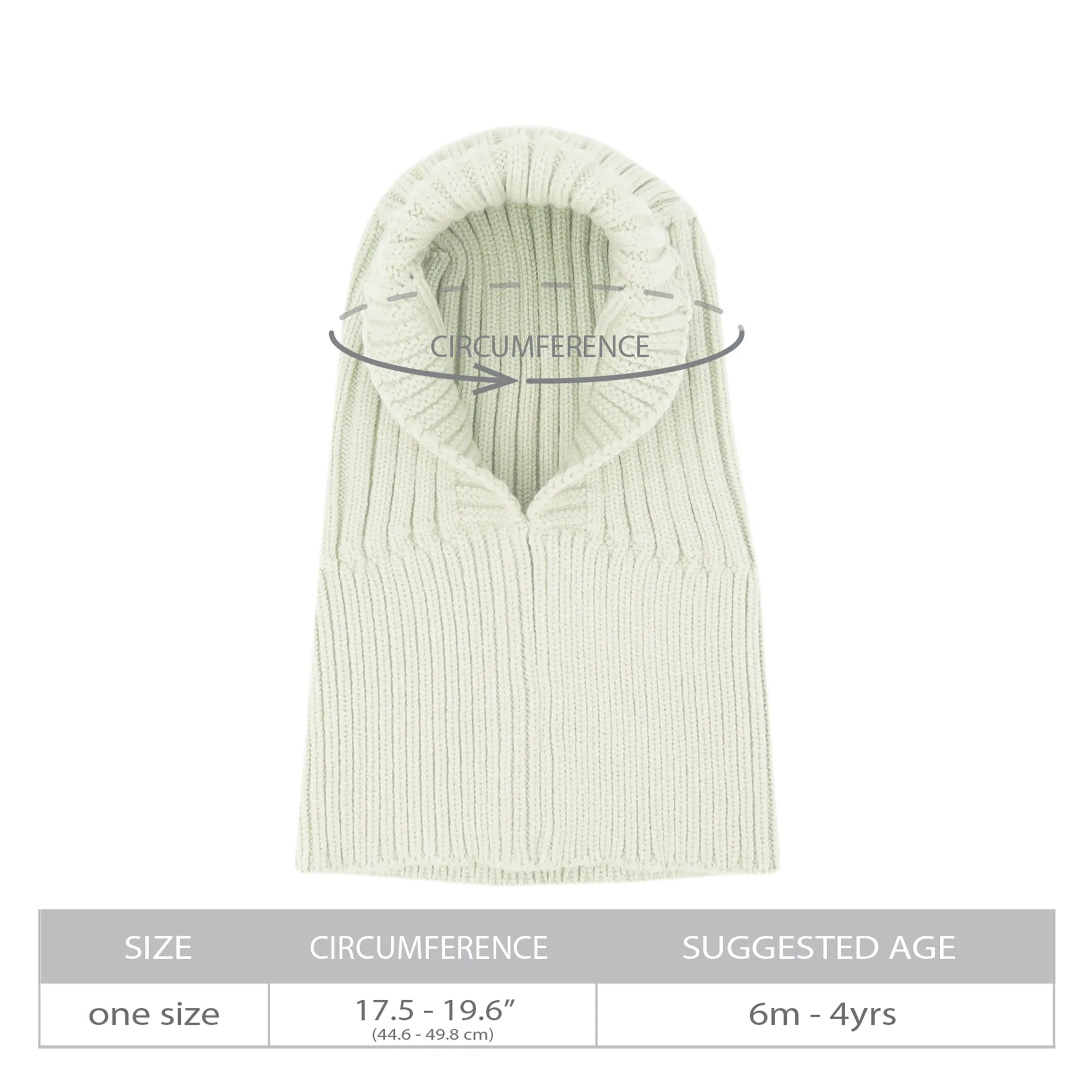 Baby Balaclava Hat Scarf Knitted Beanie | Ivory