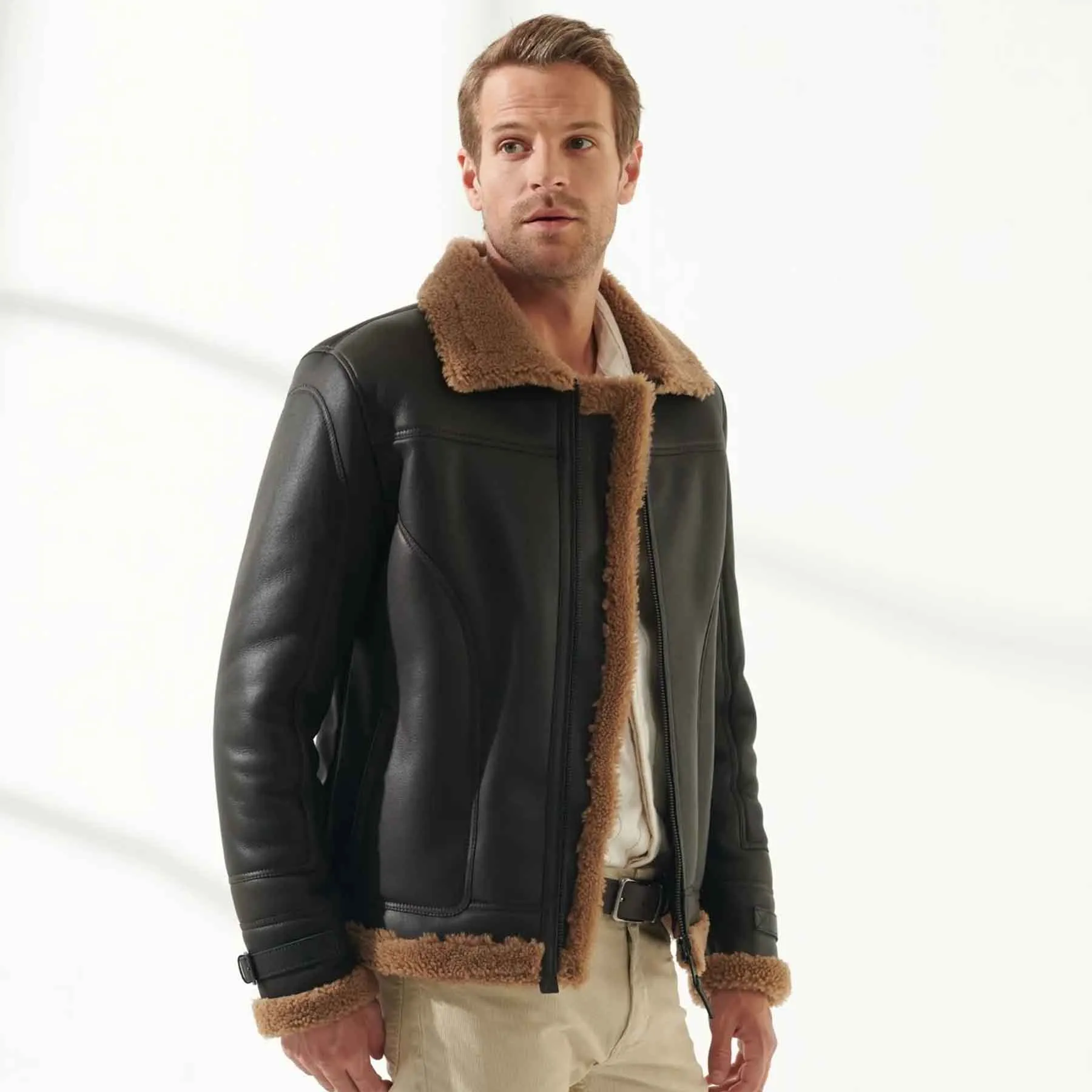 Best Leather Shearling Jacket Black