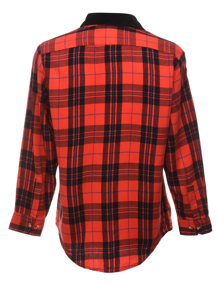 Beyond Retro Reworked Cord Collar Plaid Shacket - XS