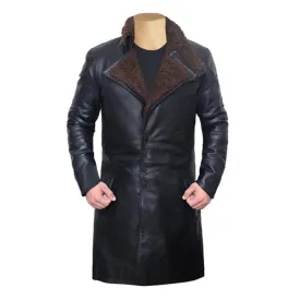 Black Gosling's Blade Stylish Leather Coat