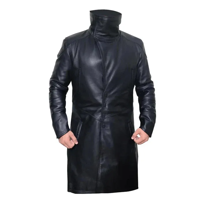 Black Gosling's Blade Stylish Leather Coat