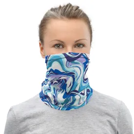 Blue Marble Neck Gaiter, Abstract Face Covering Masks Shield, Bandana-Made in USA/EU