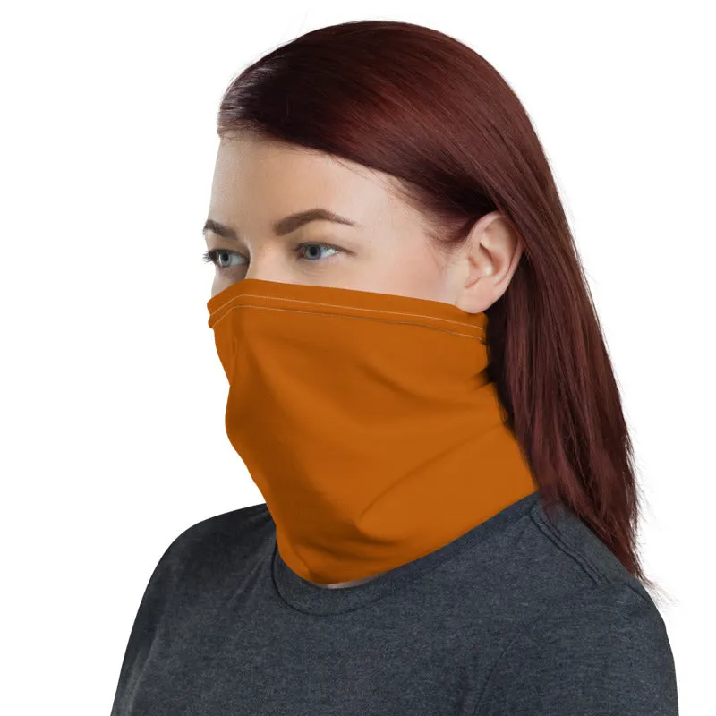 Brown Washable Face Masks Shield, Reusable Neck Warmer Bandana-Made in USA/EU