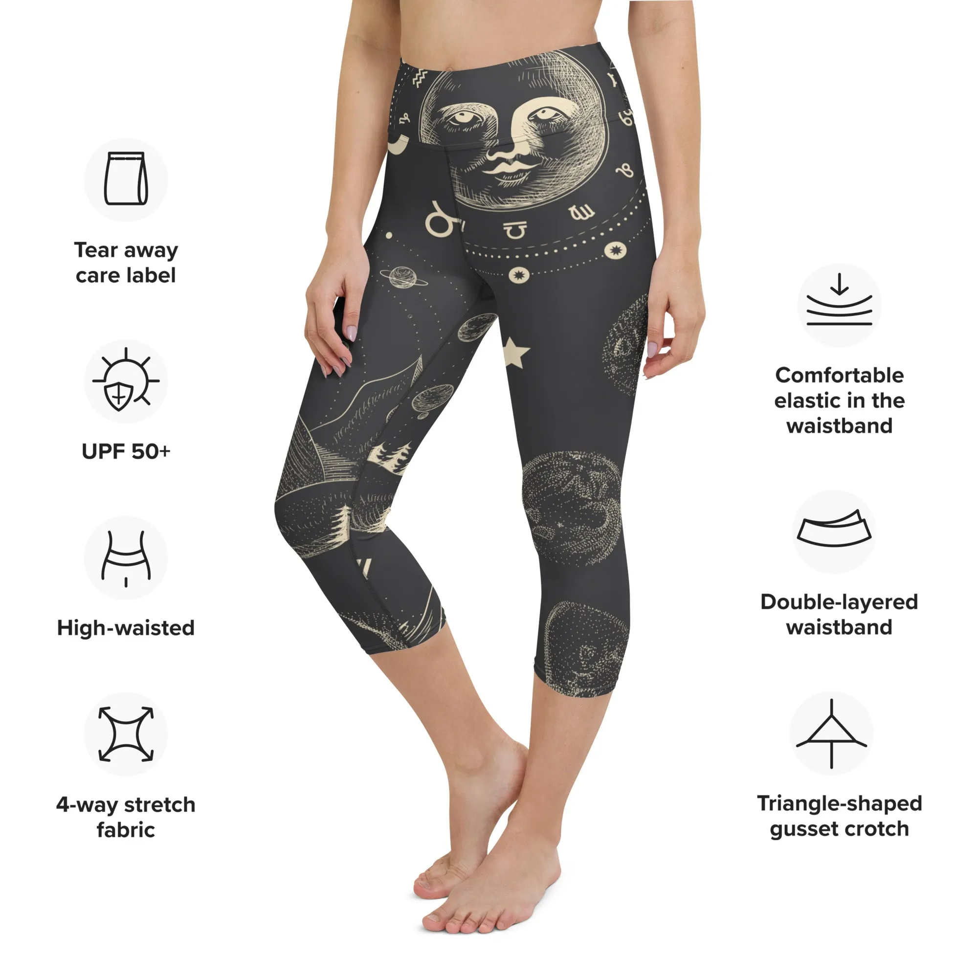 Celestial Yoga Capri Leggings | Fitness Capri Leggings lioness-love