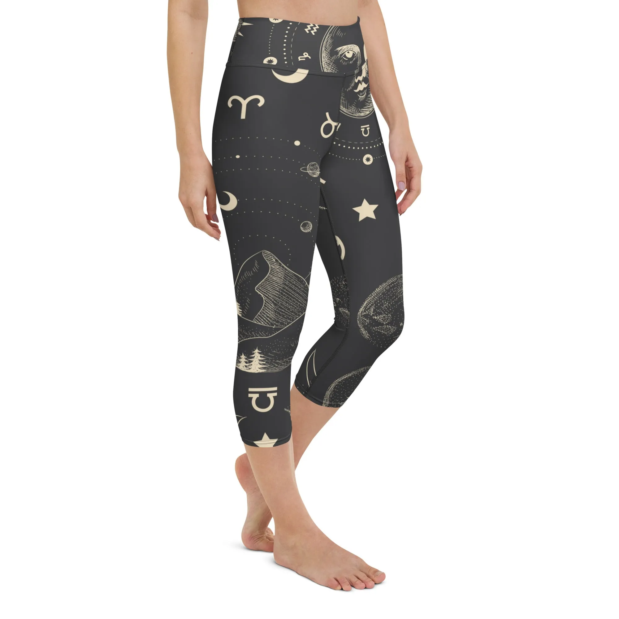 Celestial Yoga Capri Leggings | Fitness Capri Leggings lioness-love