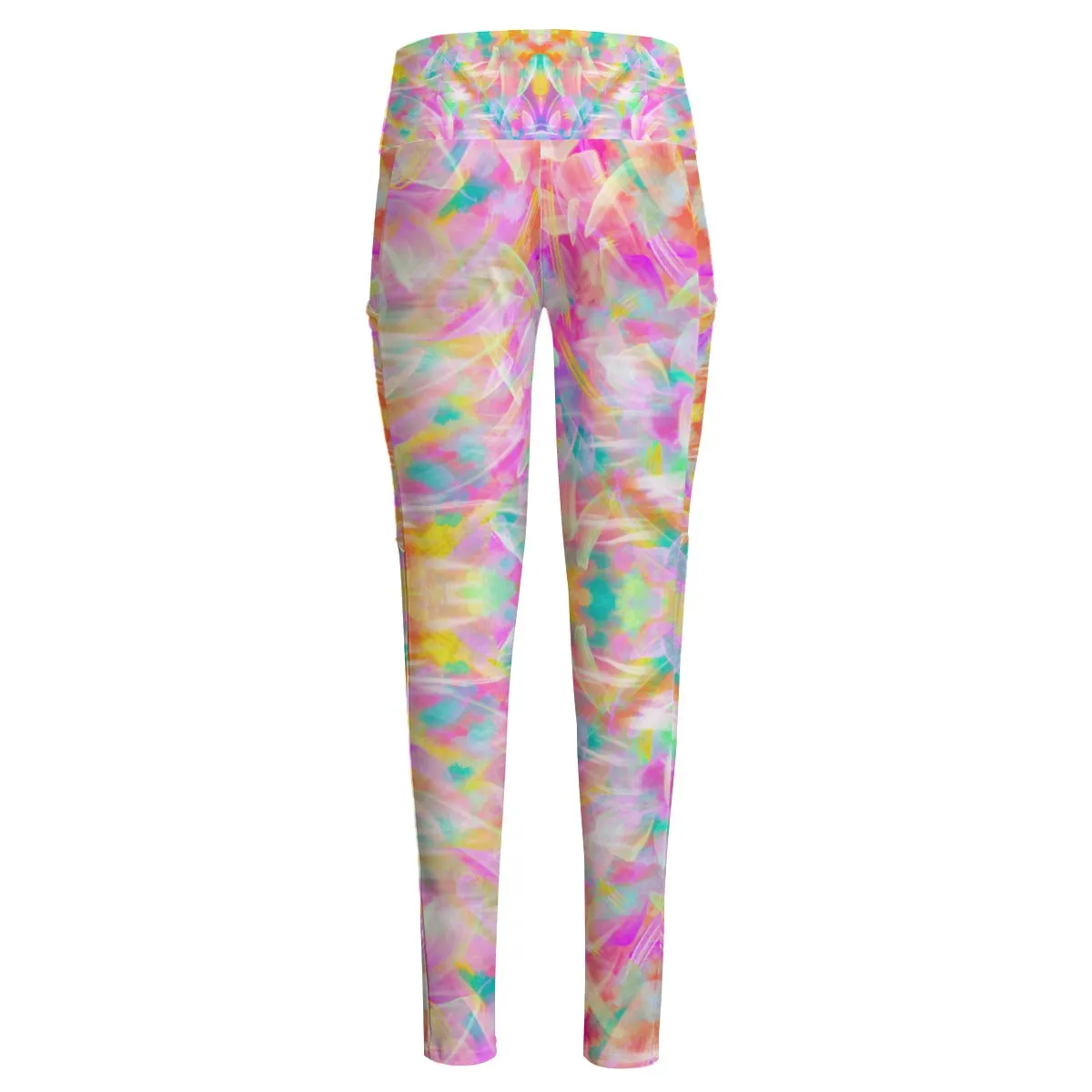 Colourful Whispers High Waist Leggings With Side Pockets up to 6 XL