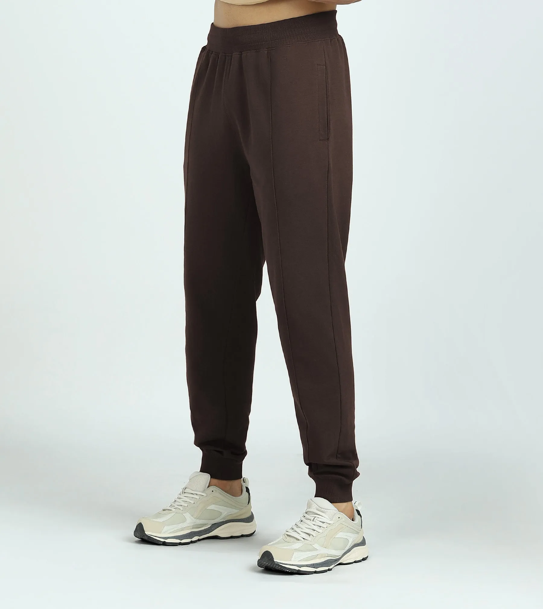 Cruze French Terry Cotton Zip-Up Jacket and Joggers Co-Ord Set Malt Brown