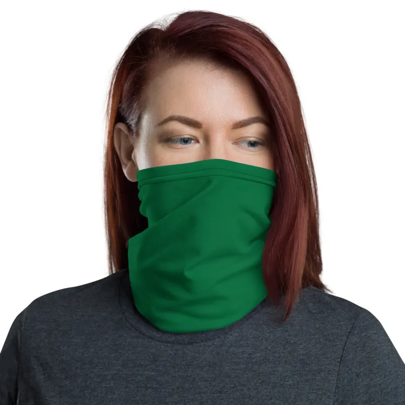 Dark Green Face Mask Shield, Reusable Washable Headband Bandana-Made in USA/EU