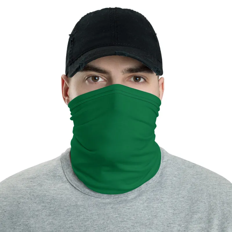 Dark Green Face Mask Shield, Reusable Washable Headband Bandana-Made in USA/EU