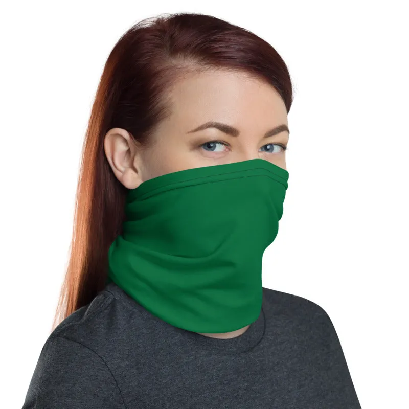 Dark Green Face Mask Shield, Reusable Washable Headband Bandana-Made in USA/EU