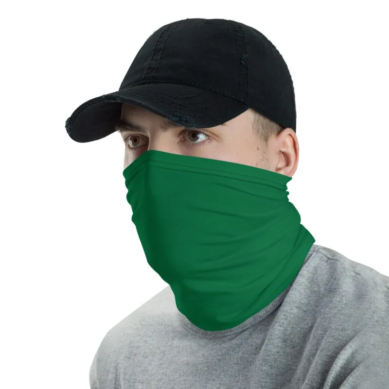 Dark Green Face Mask Shield, Reusable Washable Headband Bandana-Made in USA/EU