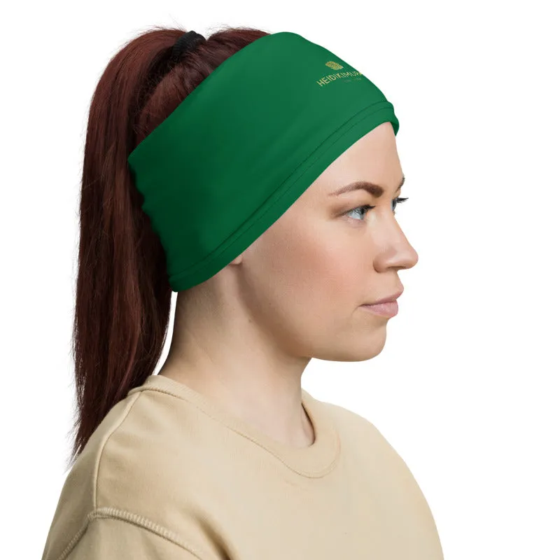 Dark Green Face Mask Shield, Reusable Washable Headband Bandana-Made in USA/EU