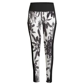 Dark leaves High Waist Leggings With Side Pockets up to 6 XL