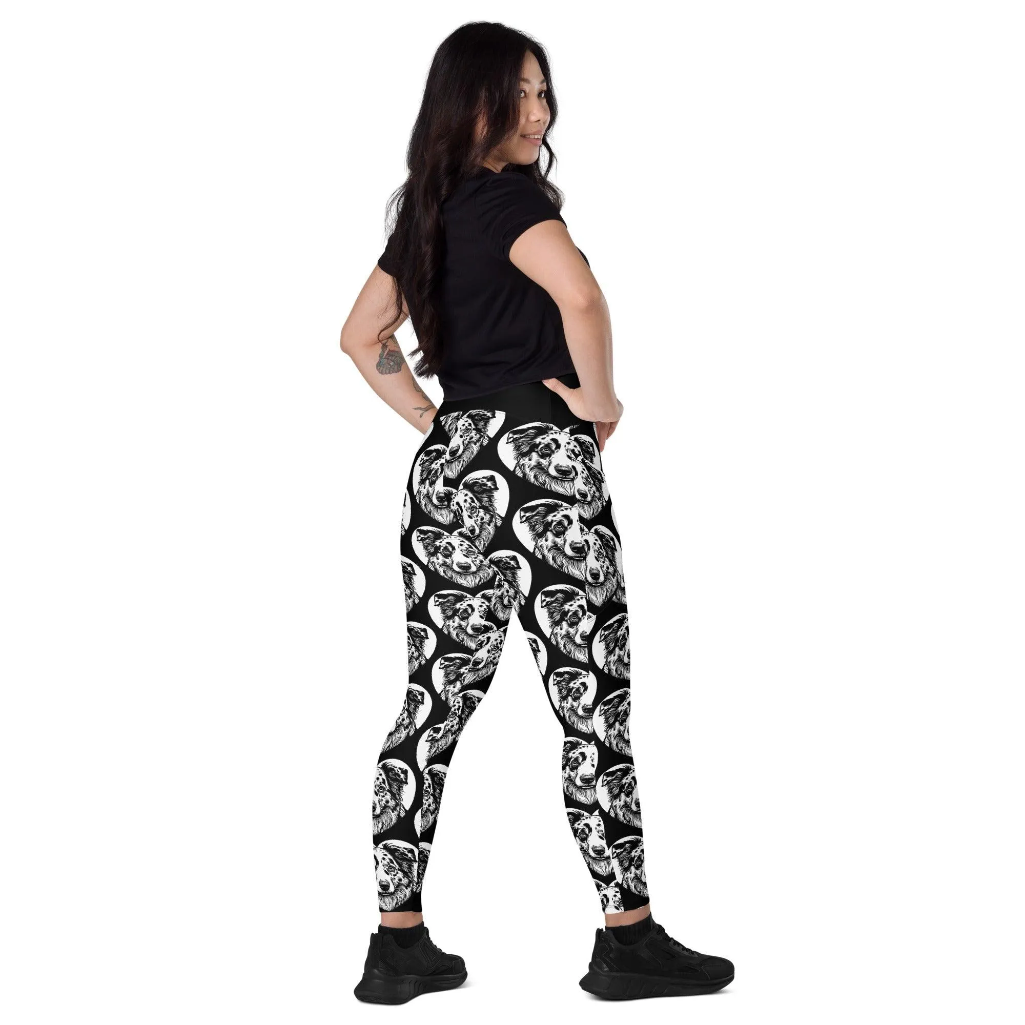 DOG BREED LEGGINGS with pockets - AUSTRALIAN SHEPHERD - HERTTAHOUND