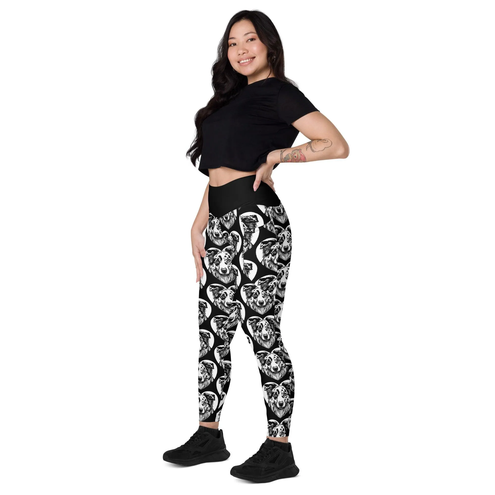 DOG BREED LEGGINGS with pockets - AUSTRALIAN SHEPHERD - HERTTAHOUND