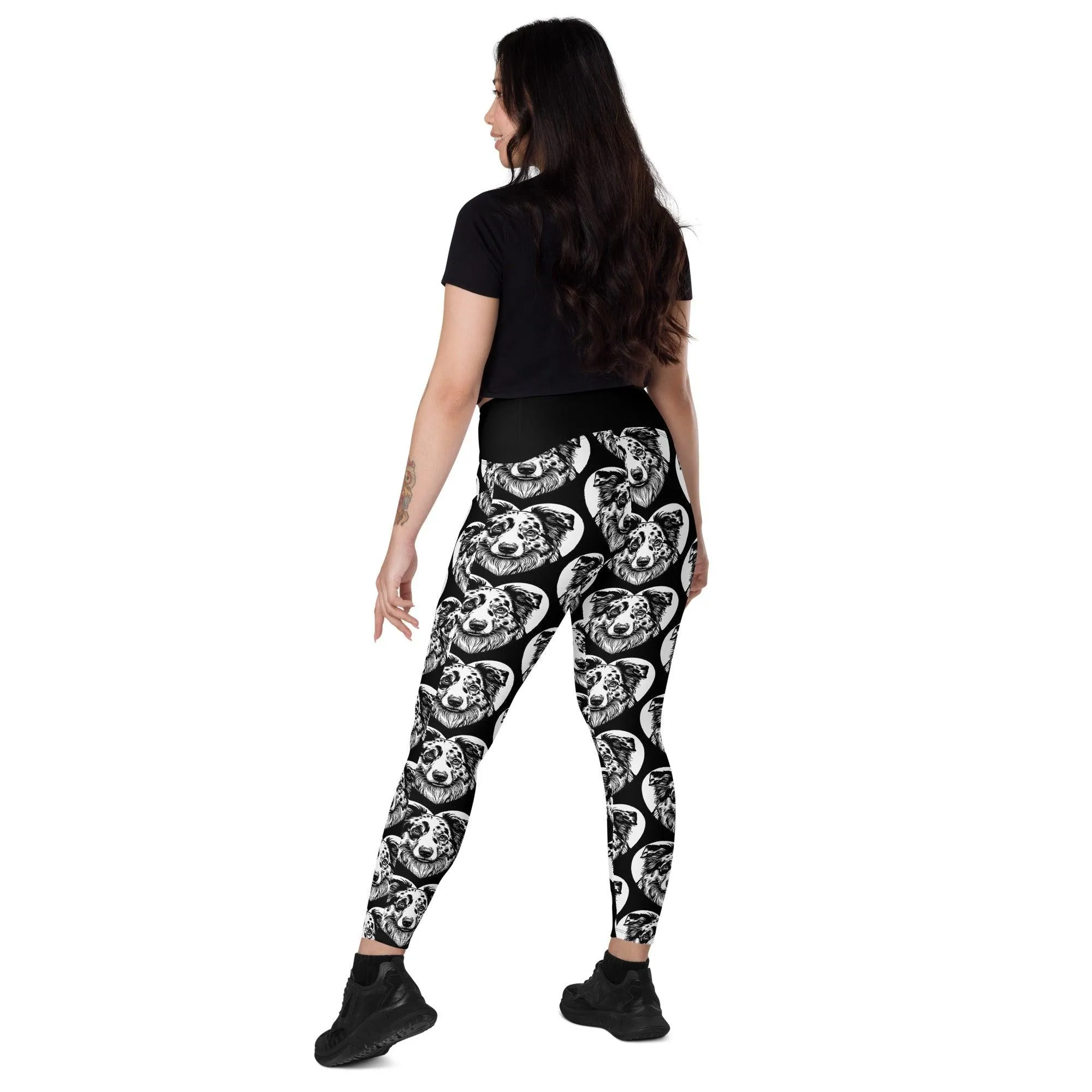 DOG BREED LEGGINGS with pockets - AUSTRALIAN SHEPHERD - HERTTAHOUND