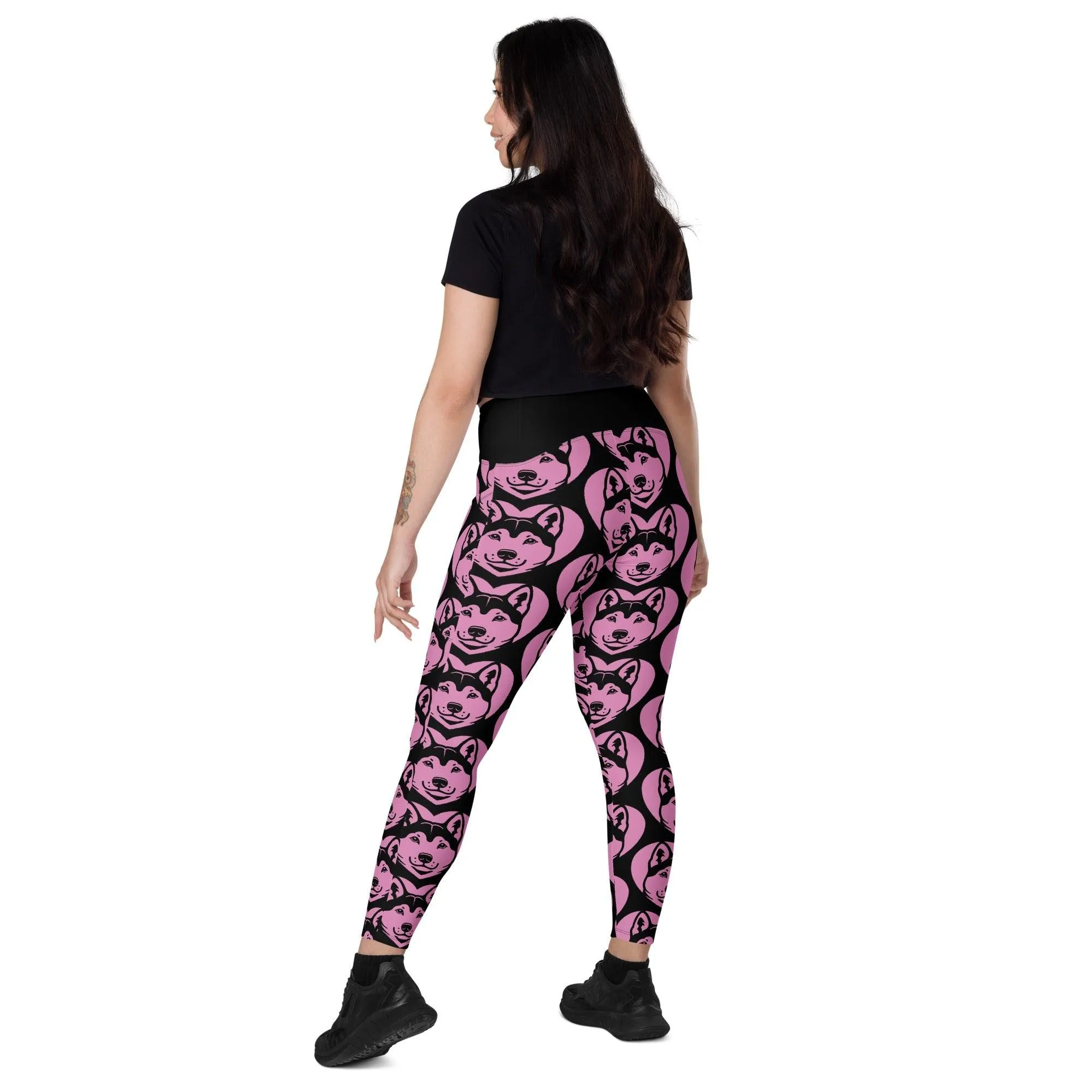 DOG BREED LEGGINGS with pockets - KISHU - HERTTAHOUND - pink