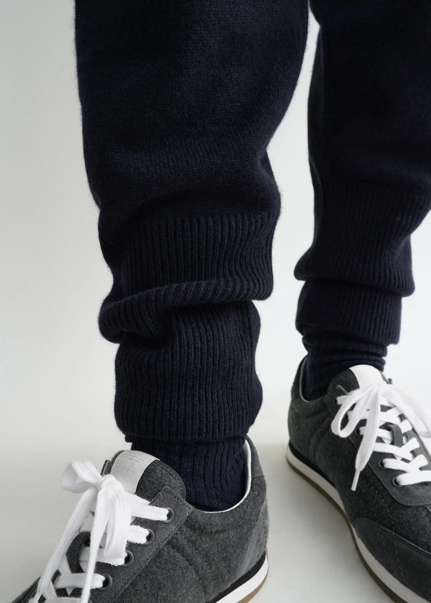 Drawstring cashmere sweatpants navy