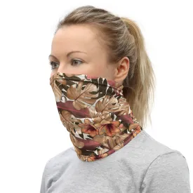 Fall Tropical Print Neck Gaiter, Unisex Bandana, Face Covering Shield Mask-Made in USA/EU