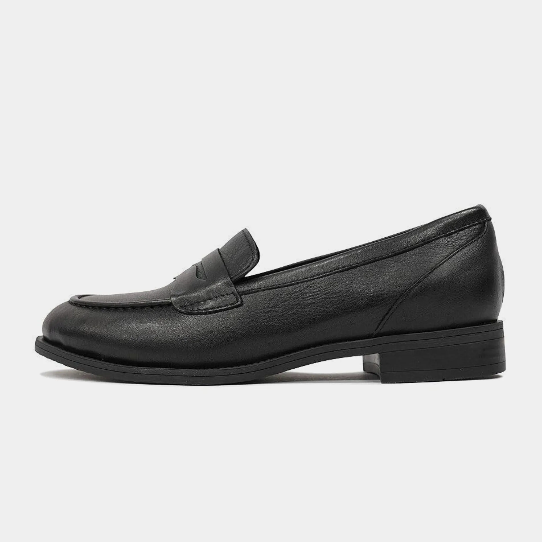 Gala Black Leather Loafers