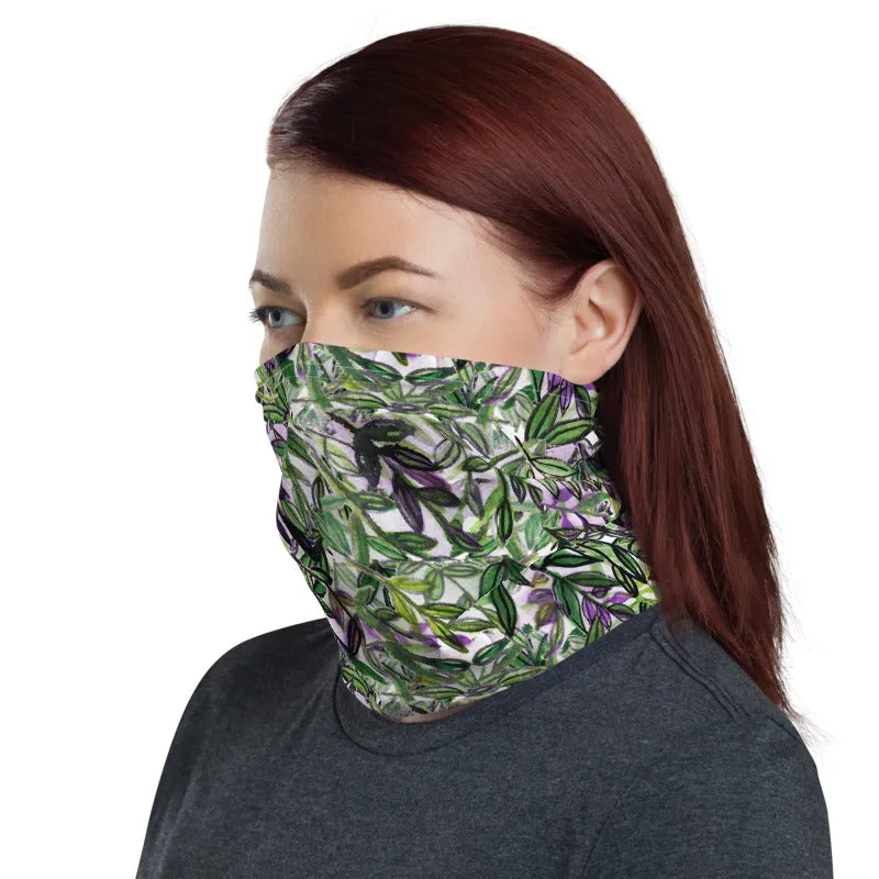 Green Tropical Leaf Face Masks, Mouth Neck Coverings Bandana Scarf -Made in USA/EU