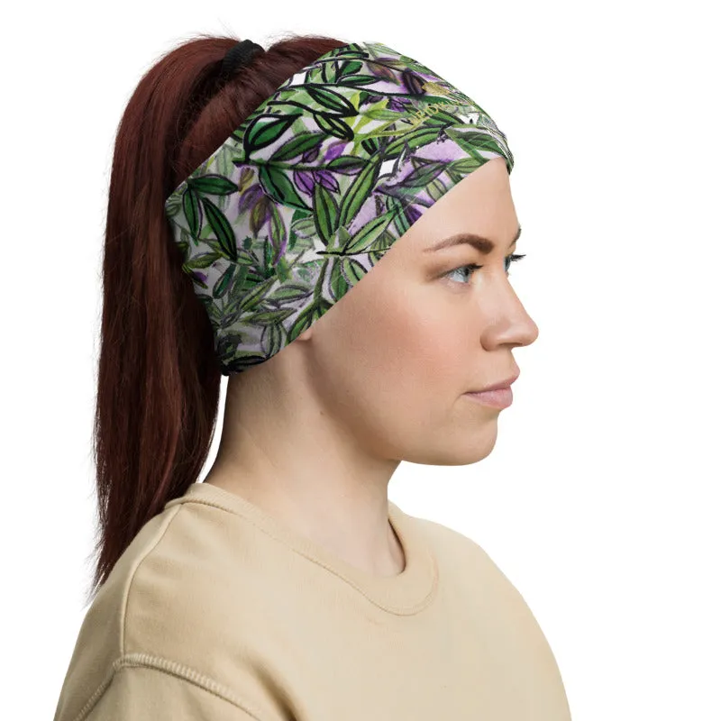 Green Tropical Leaf Face Masks, Mouth Neck Coverings Bandana Scarf -Made in USA/EU