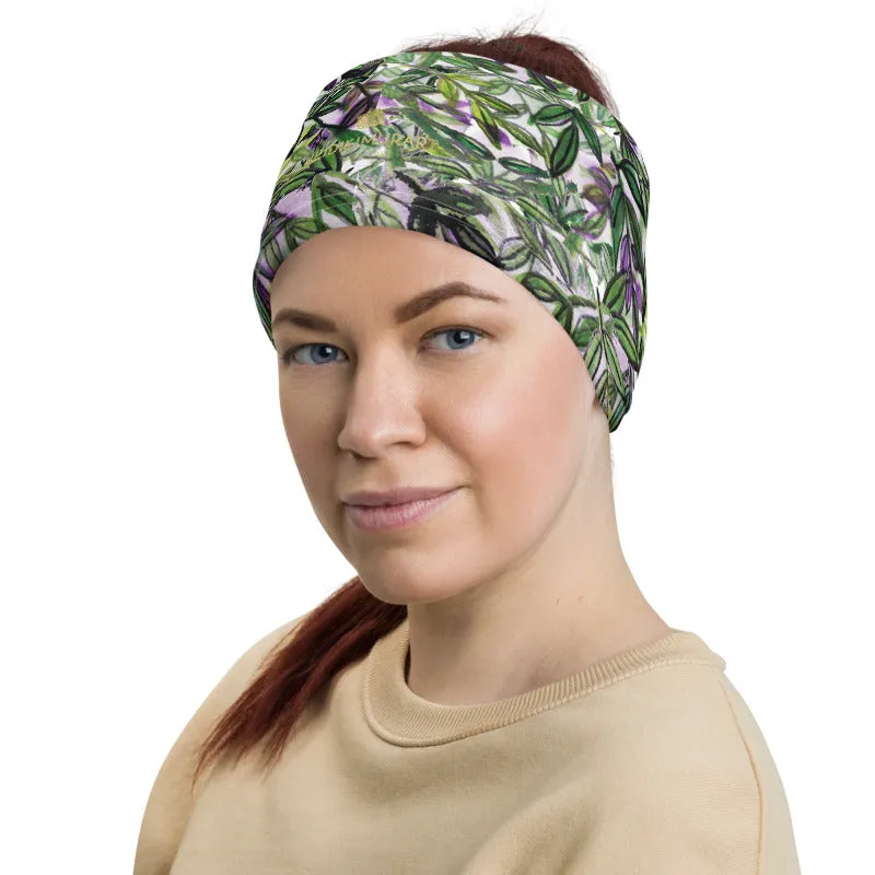 Green Tropical Leaf Face Masks, Mouth Neck Coverings Bandana Scarf -Made in USA/EU