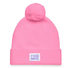 Gym Coffee Knit Bobble Beanie Hat - Pink