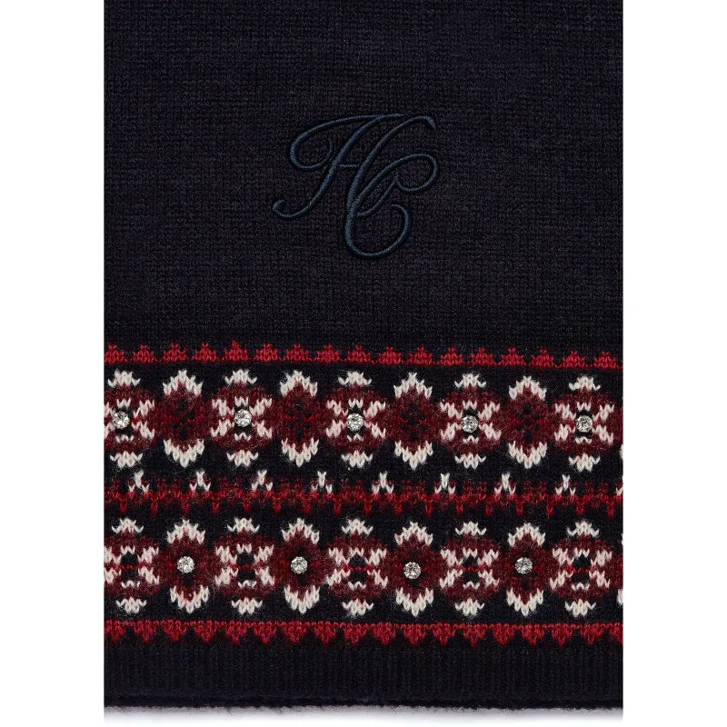 Holland Cooper Jennifer Fairisle Ladies Scarf - Ink Navy