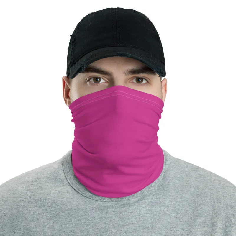 Hot Pink Washable Face Mask Shield, Reusable Neck Warmer Bandana, Headband-Made in USA/EU