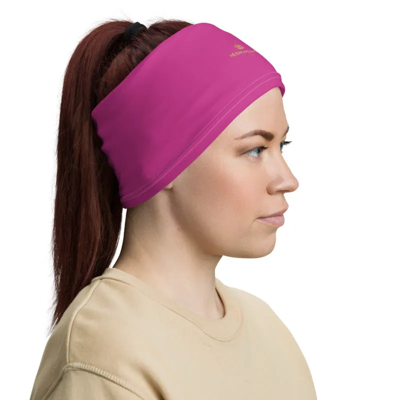 Hot Pink Washable Face Mask Shield, Reusable Neck Warmer Bandana, Headband-Made in USA/EU