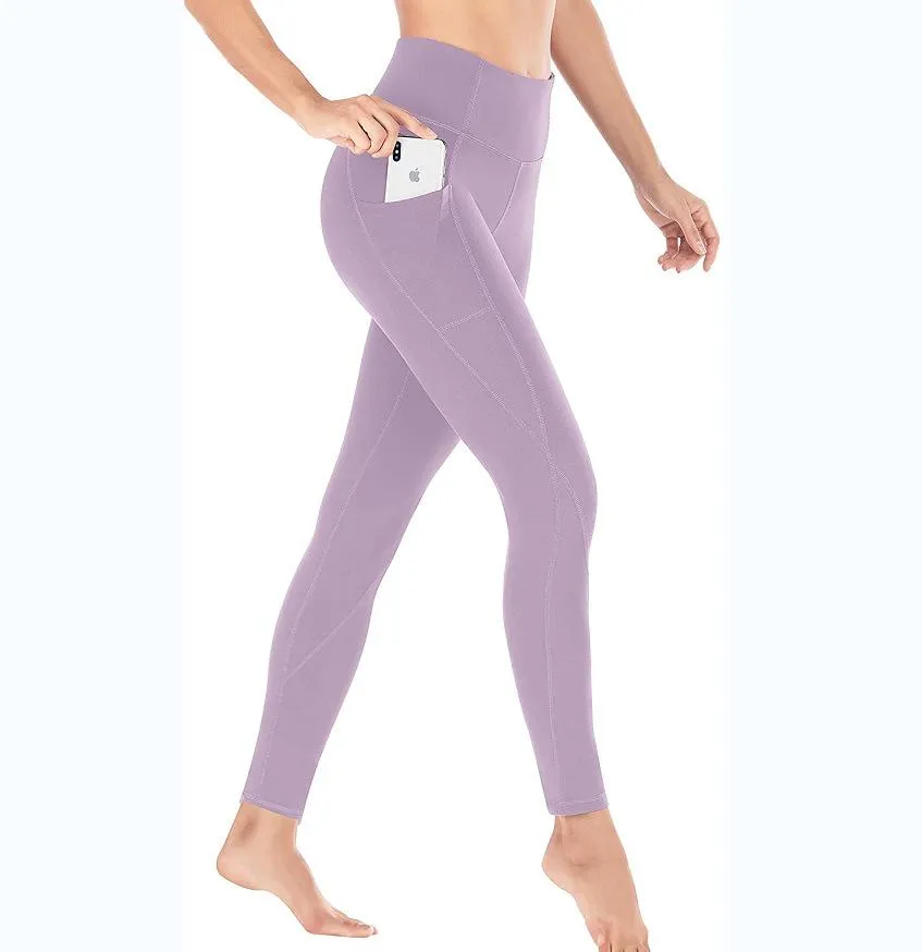 Hot Sell High Waist Pocket Detail  Elastic Yoga Fitness Sports Pants Leggings