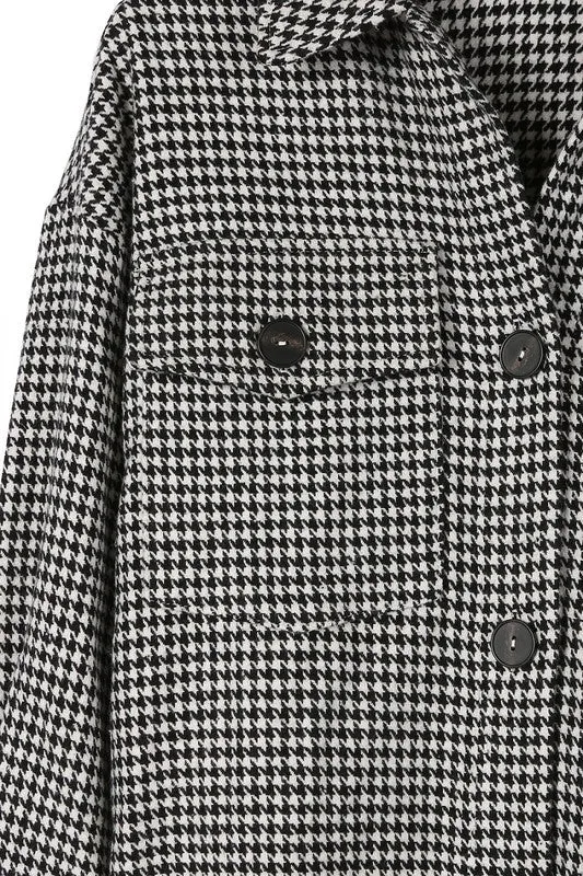 Houndstooth long shacket