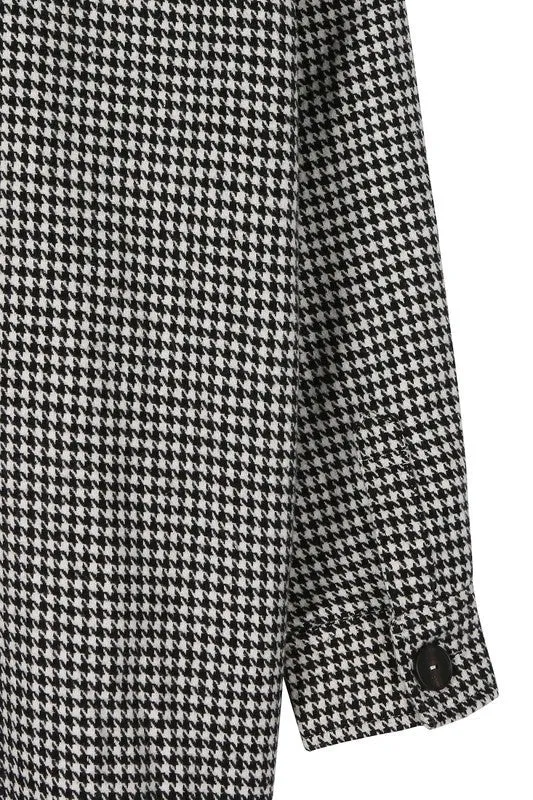 Houndstooth long shacket