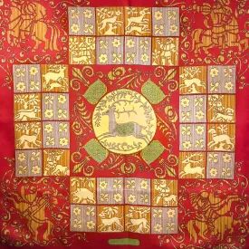 Hourvari Hermes Scarf by Henri d'Origny 90cm Silk Twill Vintage 1972