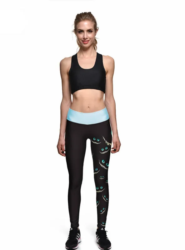 Leggings Green-eyed smiley Face 3D Print