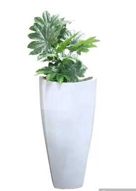 Light Grey Tall Fibre Planter Wave