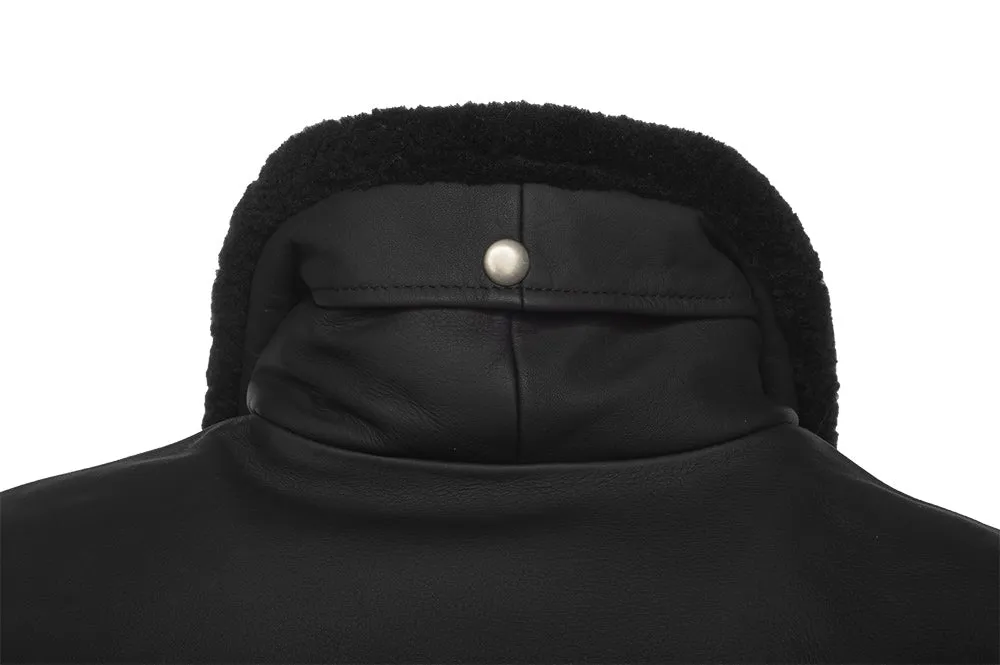 Matte Black A2 Bomber Leather jacket