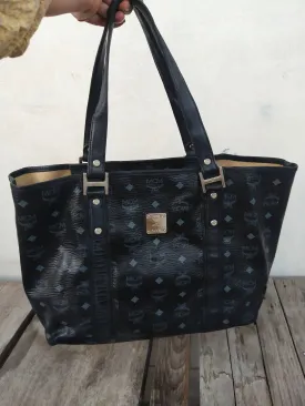 MCM Visetos black big size shopper tote