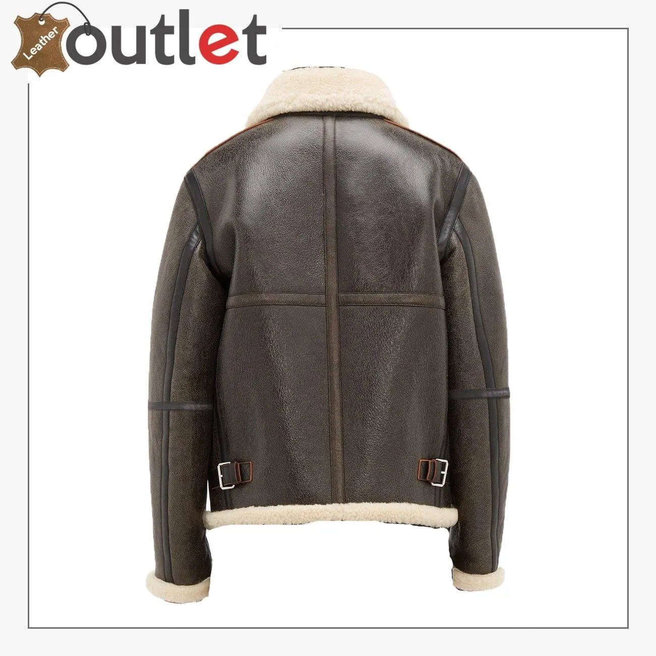 Men Dark Brown Shearling Jacket