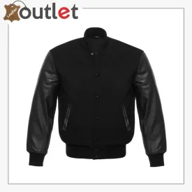 Men's Leather Letterman Baseball Bomber Varsity Jacket