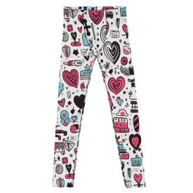 Men's Leggings, Hearts, Valentine's Day, Love, Workout, Party Pants