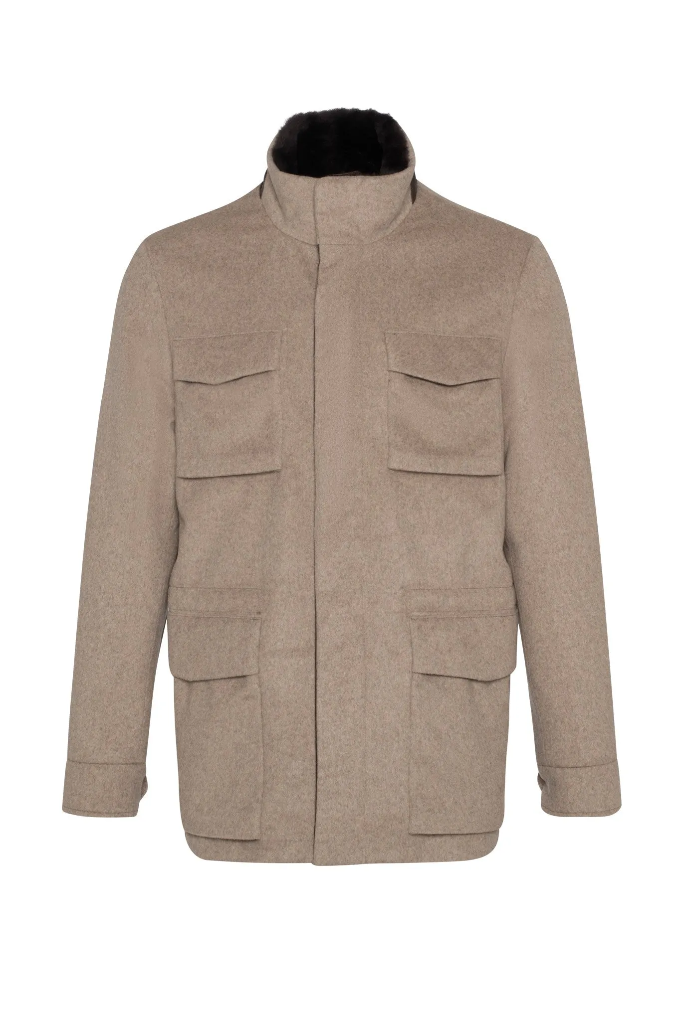 Men's Select Fabric Jacket with Merino Shearling Lamb Collar